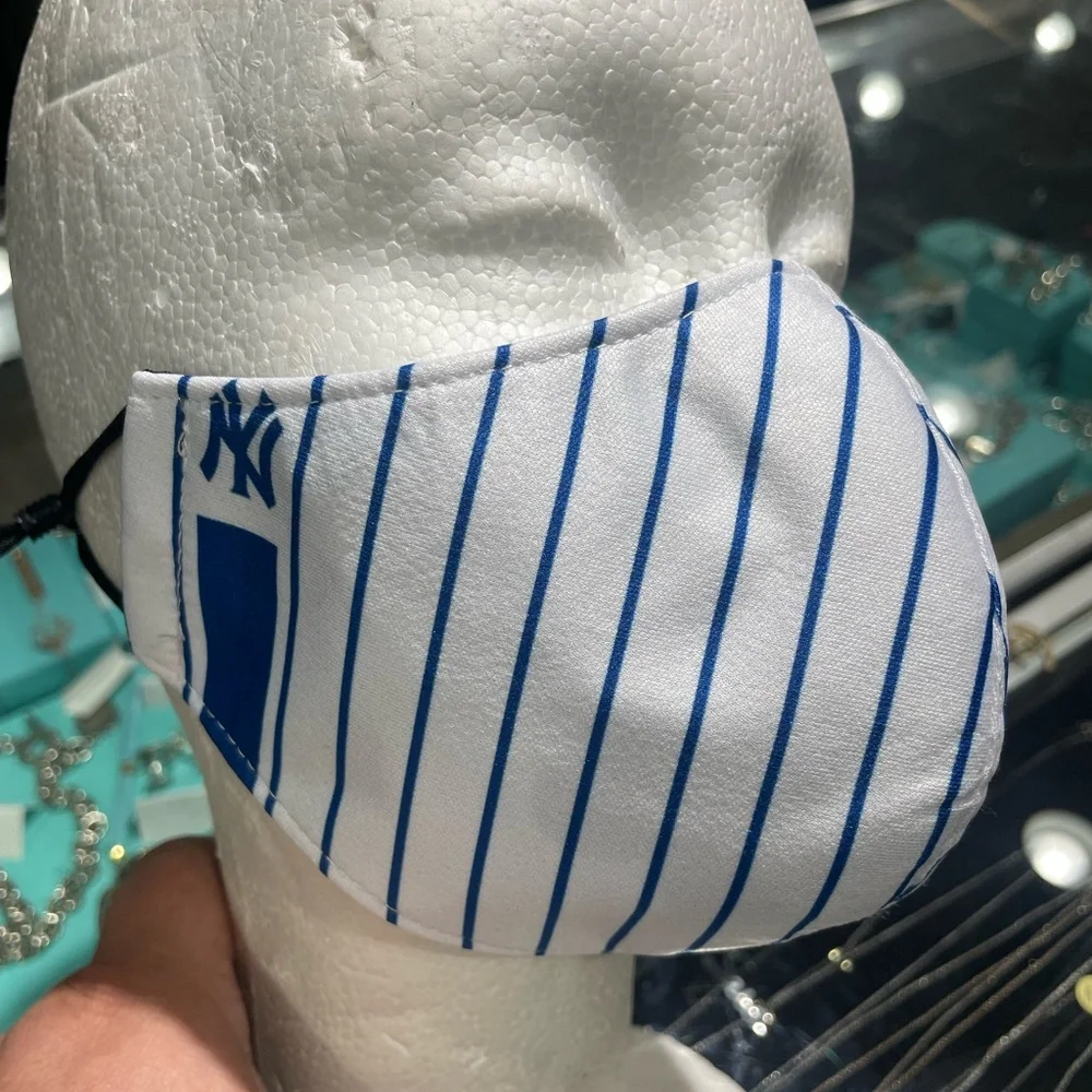 New York Yankees MLB Team Color Face Mask Logo ~ Adjustable ear laces